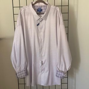 NWT Egara Big & Tall Men’s Dress Shirt - Purple & White
